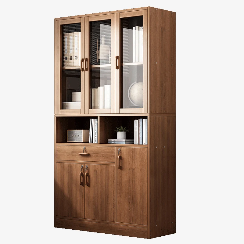 Modern Wooden Oak White Walnut Office Locker File Book Rack Cabinet Storage