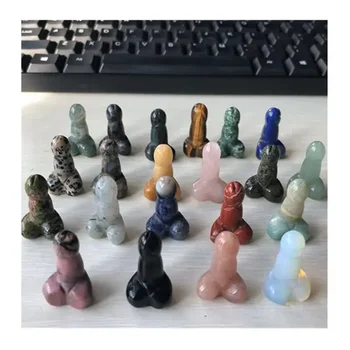 Wholesale Natural Mini Crystal Dildo Healing Stones Wand Crafts Hand