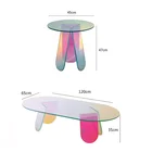 Furniture Table Design Detachable Fashion Coffee Table Korea Simple Acrylic Rainbow Table Furniture