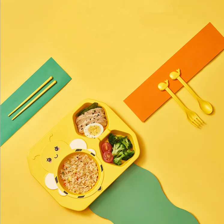 Online Hot Sale Eco-friendly Chinese New Product PP Baby Bowl Tableware Children Kids Cutlery Sets Dinner Baby Feeding Set