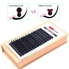Spicy Lashes Premium Silk Private Label HD Impact Ellipse Flat Cube Split Tips Lashes