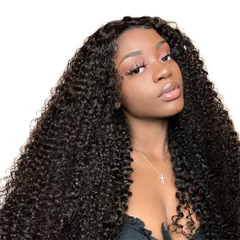Perruques cheveux humains 100% Peruvian hair closure 4x4 wig kinky curly,5x5 shy curly hd transparent frontal human hair wig