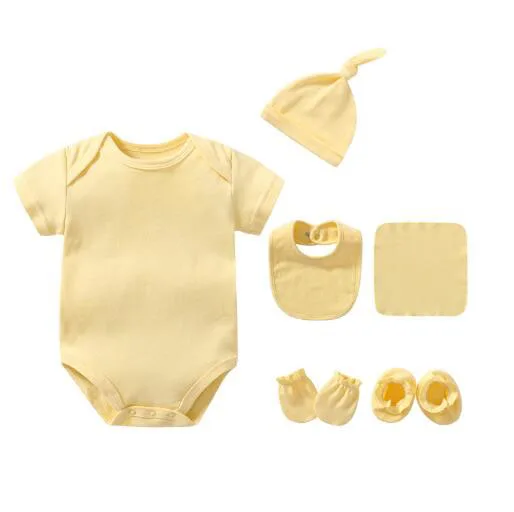 manufacturer Wholesale Newborn Baby Girl kids Clothes Solid Color Ruffle Cotton Bodysuit