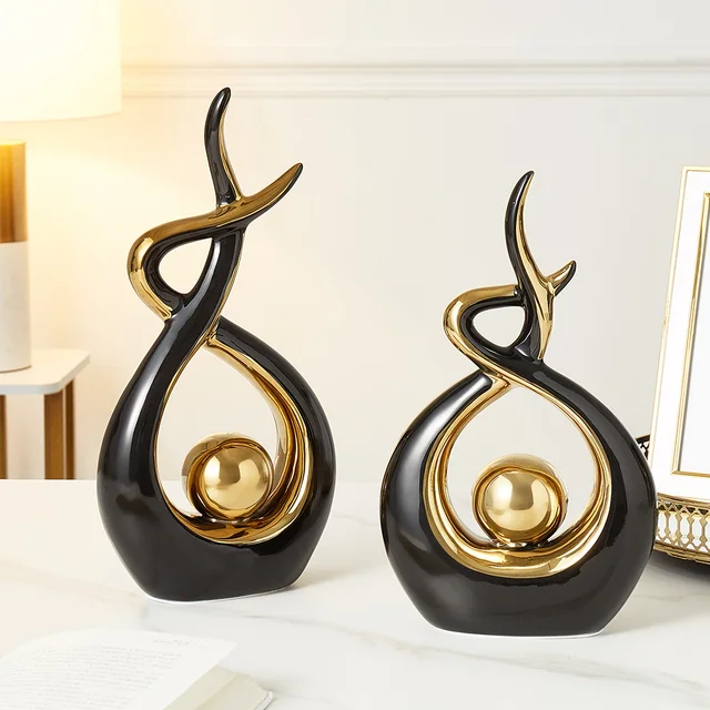Luxury ceramic decoration modern European abstract Christmas sculpture other home decoration