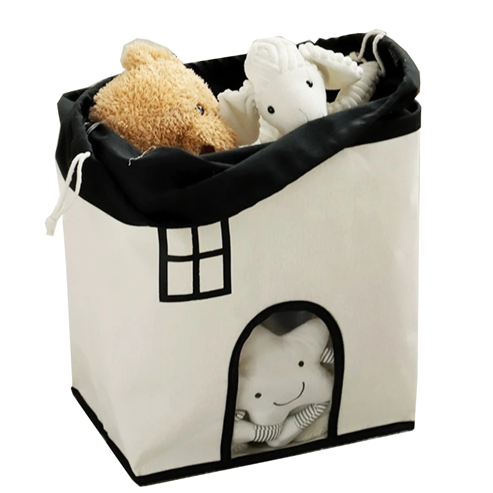 Wholesale Custom small house cotton drawstring storage bag clothing organized for kids home laundry bag