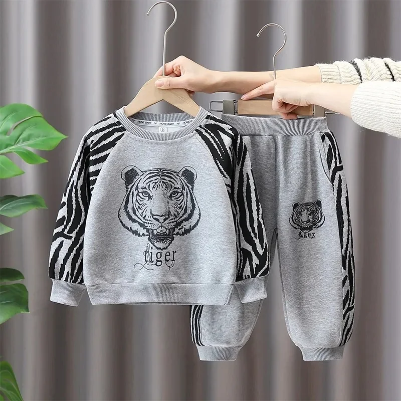 High Quality New Boys Casual Suit Children's Warm Clothing Baby Out Clothes Boy Sports Two-Piece Set