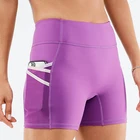 High Waist Workout Fitness Leggings Short Sports Leggings With Phone Pocket Design Woman Sport Shorts