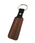 engraving private words walnut wood with leather key chain