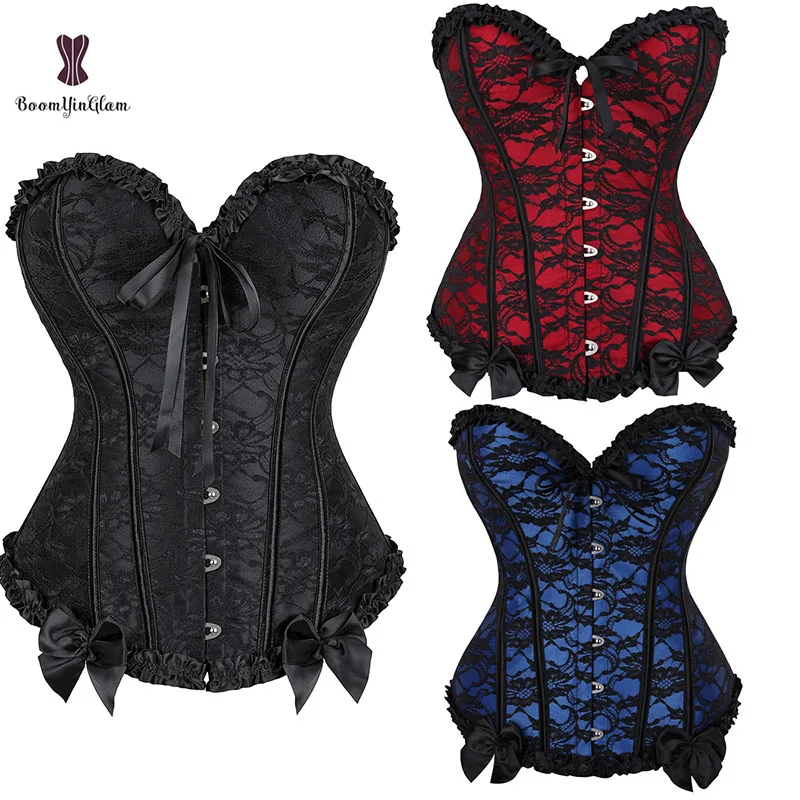 Afhaalmaaltijd opmerking Boost Floral Gothic Women Corset Bustier Women Body Shapewear Black Blue Red Lace  Bodices Lingerie With Bowknot - Buy Blue Red Lace Bodices Lingerie With  Bowknot,Floral Gothic Women Corset Bustier,Women Body Shapewear Black