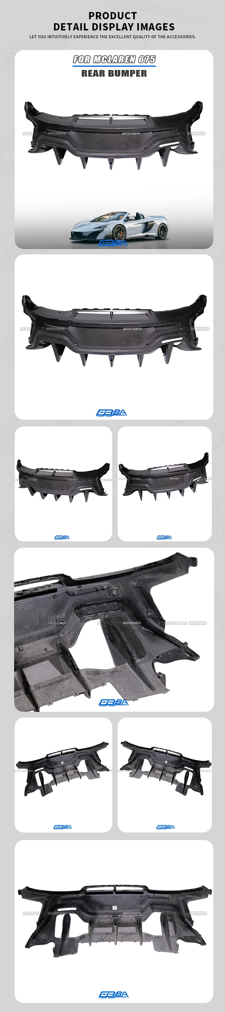 High Quality Plastic Material Rear Bumper For McLaren 600LT 13AB826RP factory