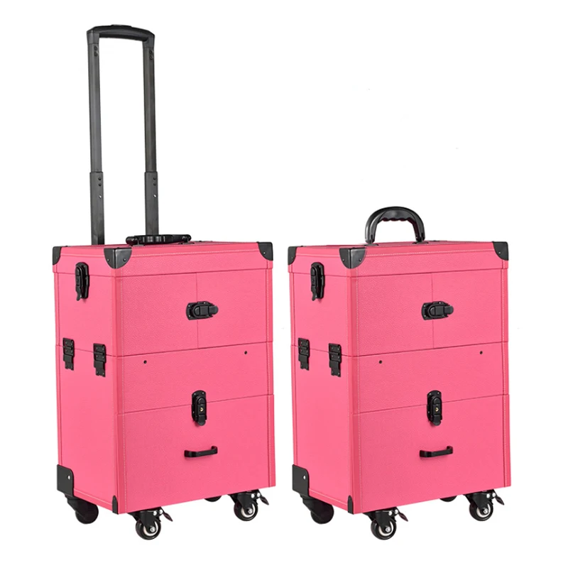 Wholesale Detachable Cosmetic Case Foldable Trolley Roller Makeup Case - Buy Professional Makeup Beauty Salon Equipment Hairdressing Suitcase Trolley,Nail Polish Trolley Case,Hair Stylist Makeup Train Case Product on
