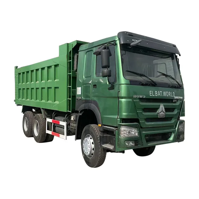 Hot sale used green howo export  dump trucks 371hp urban construction waste truck 6x4 garbage carrier heavy duty truck