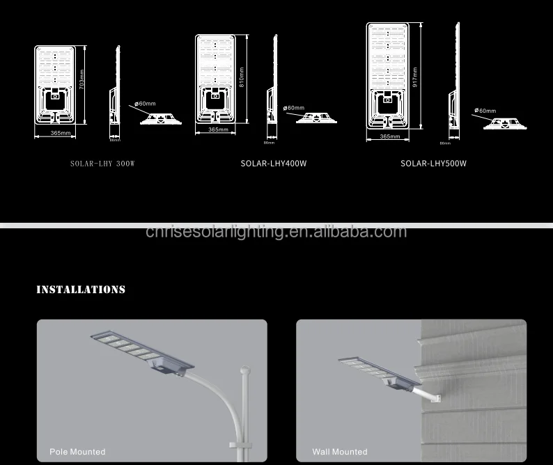 Super Bright High-Power LED Solar Street Light Lampadaires 300w Radar Sensor Municipal Engineering Outdoor Garden