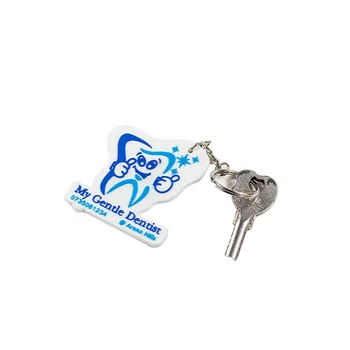 New China cheap customized keychain promotional gifts items with logo dental giveaways custom tooth shape key chain