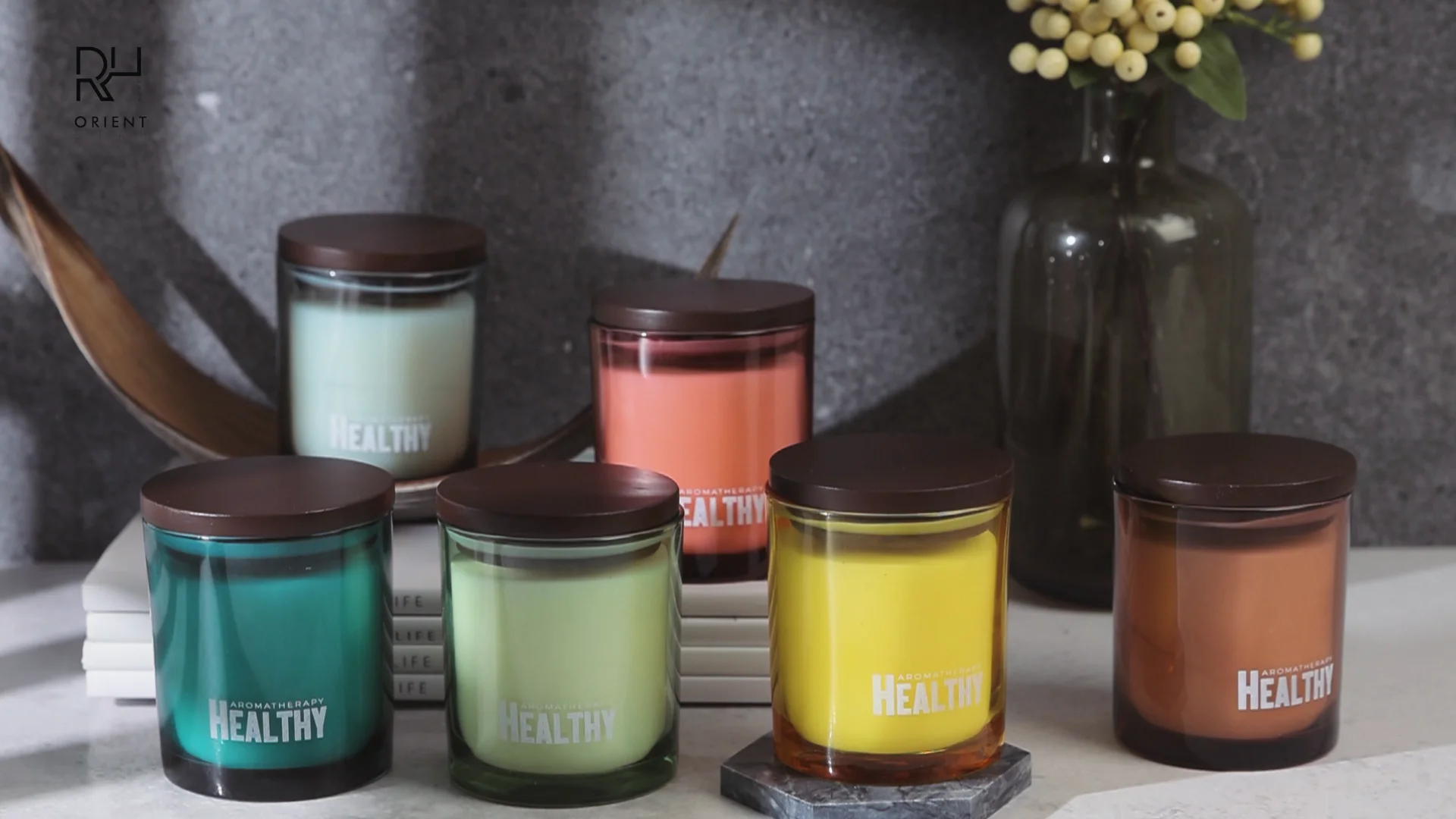 scented candle soy wax glass jar healing candles gift box