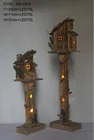 Holiday LED Lighted Country Wooden Lamppost Christmas Decoration For Holiday 70765