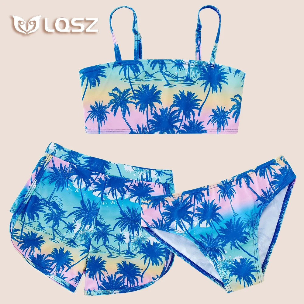 Lqsz-bikini Para Niñas,De 3 Piezas Traje De Baño Con Pantalones Cortos,Conjunto  De Correa Ajustable Para Niños De 3 A 13 Años - Buy Niños Traje,Niñas Niños  Traje,Los Niños Traje De Baño Product