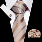 Suit 100% Silk Business Wedding Tie Set For Men Necktie Set Cufflik Pocket Handkerchief Mens Suit Tie