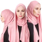 Factory Price High Quality Pure Color Scarf Elastic Scarf Plain Scarf Women's Shawl Thin Cotton Hijabs