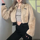 Fur Jackets Kliou K21C08989 Streetwear Women Coat Zipper Fur Fall 2021 Clothes Winter Womens Jackets