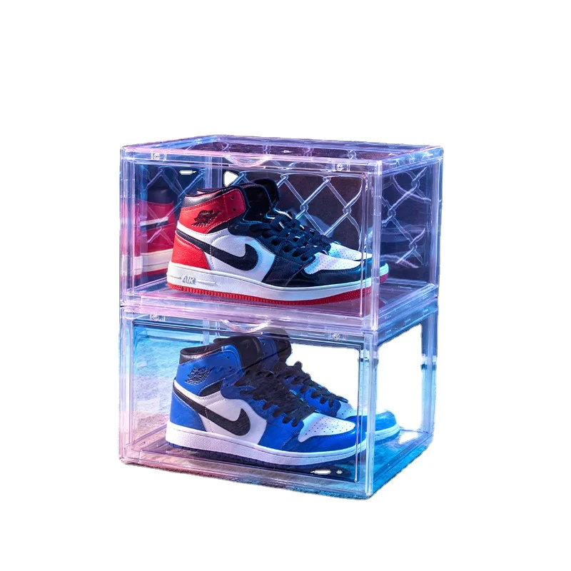 Space Saving Container Shoe Organizer Stackable Sport Shoes Box Transparent Plastic Shoe Storage Box