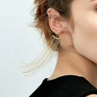 Drop Earrings 18K Gold Plated Stainless Steel Jewelry Long Tassels Dangle Drop Earrings E5300