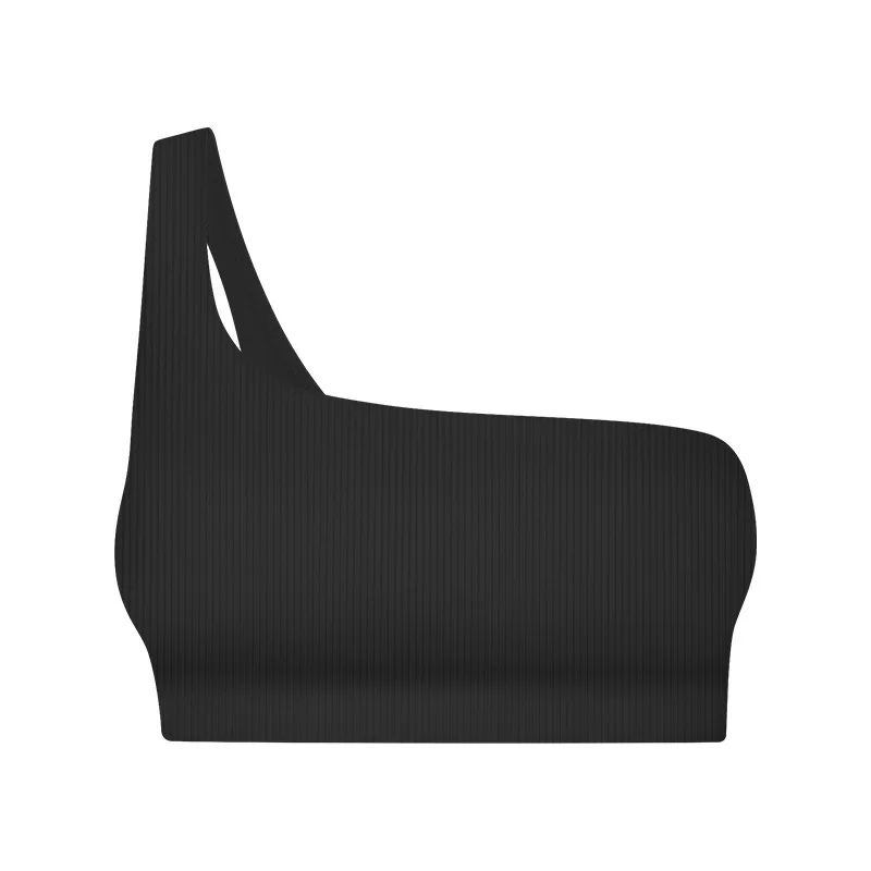 220gsm nylon Spandex One shoulder sports bra Crop Yoga Bra backless fitness high support sports bra wear