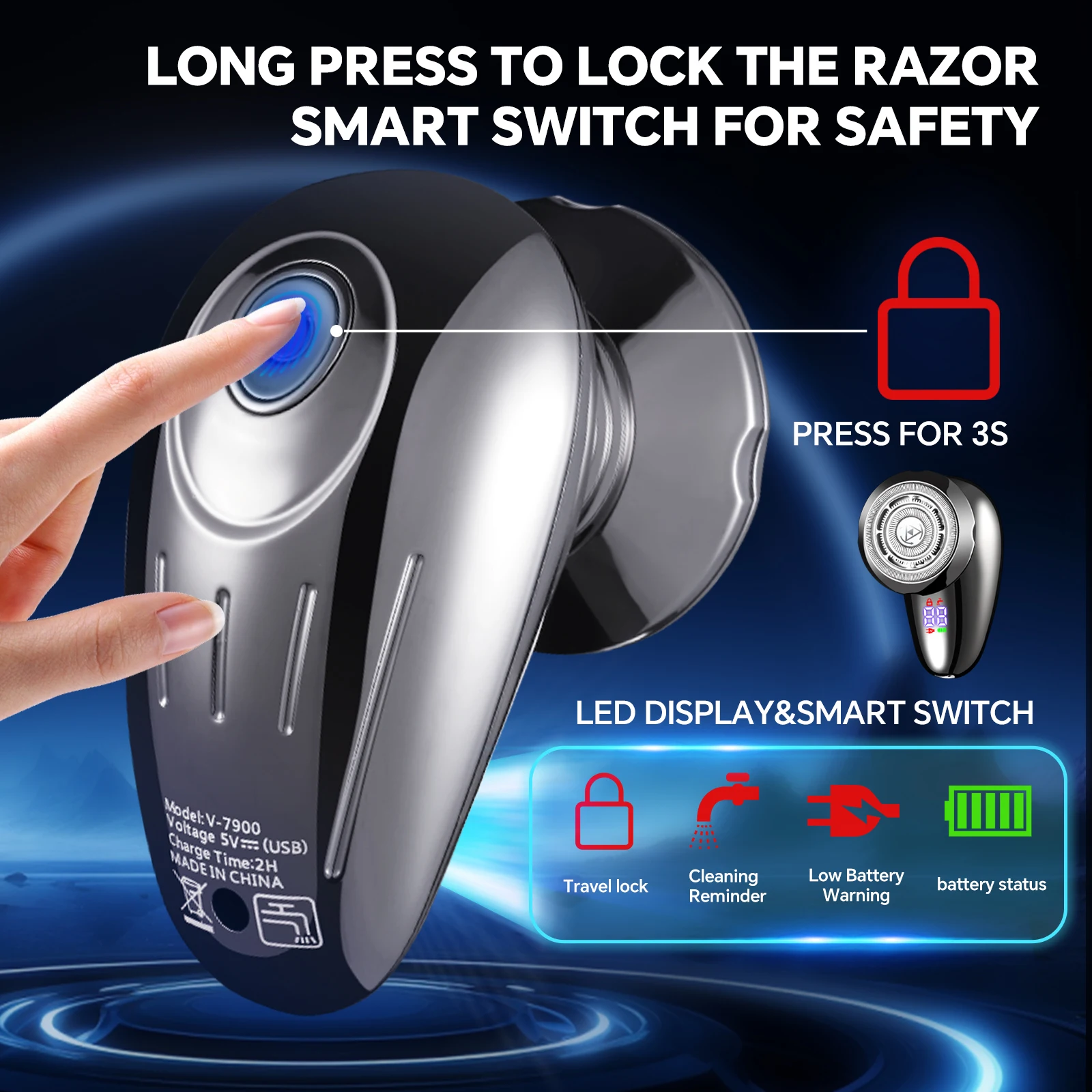 5-in-1 Rechargeable USB Electric Shaver Household RV Hotel Use Single Blade Men's Beard Trimmer Hair Cutting Machine supplier