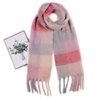 Woven 2021 New Style Winter Scarf Soft Acrylic Check Plaids Woven Scarf With Fringes