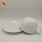 Coffee Porcelain Ceramic Super White Espresso Coffee Cup And Saucer
