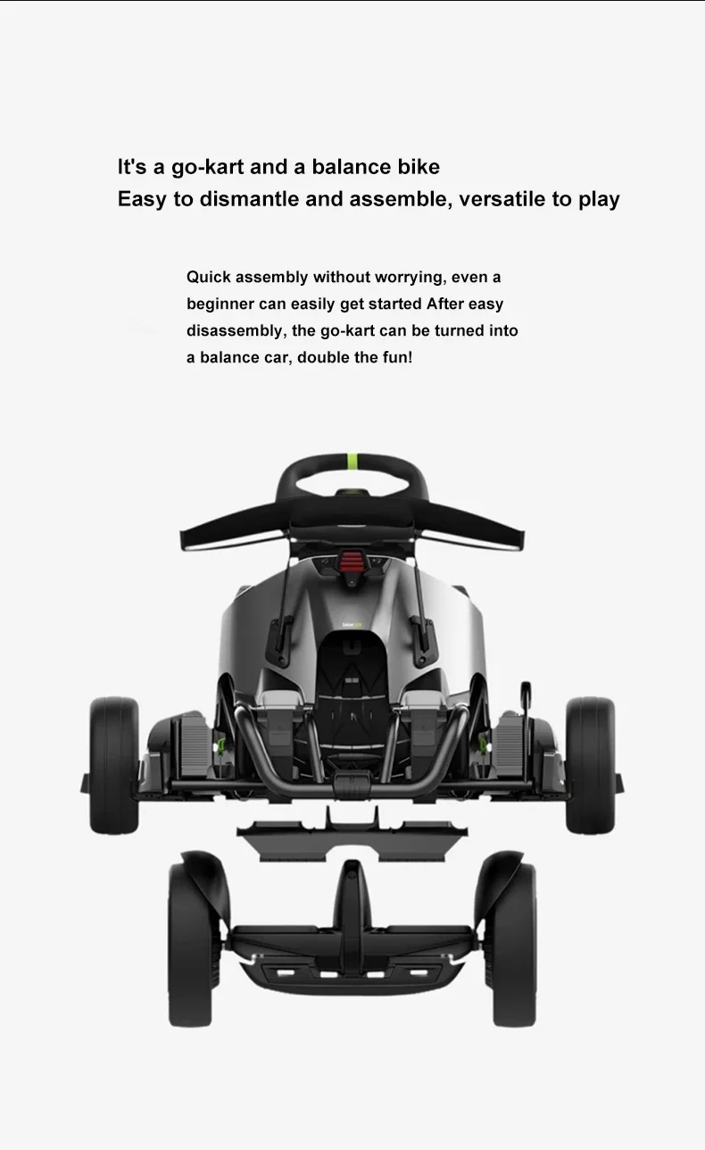 2024 Nine Bot Original Go Kart Pro 2 Gokarts 432Wh Battery Top Speed 43km/h Wholesale Electric Go Kart