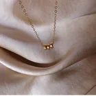 925 Silver 925 Sterling Silver 3 Rings Charm Necklace Simple Korea Style All-Match Choker Necklace For