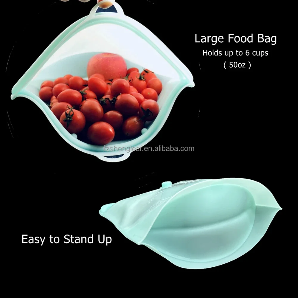 product reusable fresh clear ziplock silicone airtight freezer bag take away food storage and container for packaging kitchen camping-1