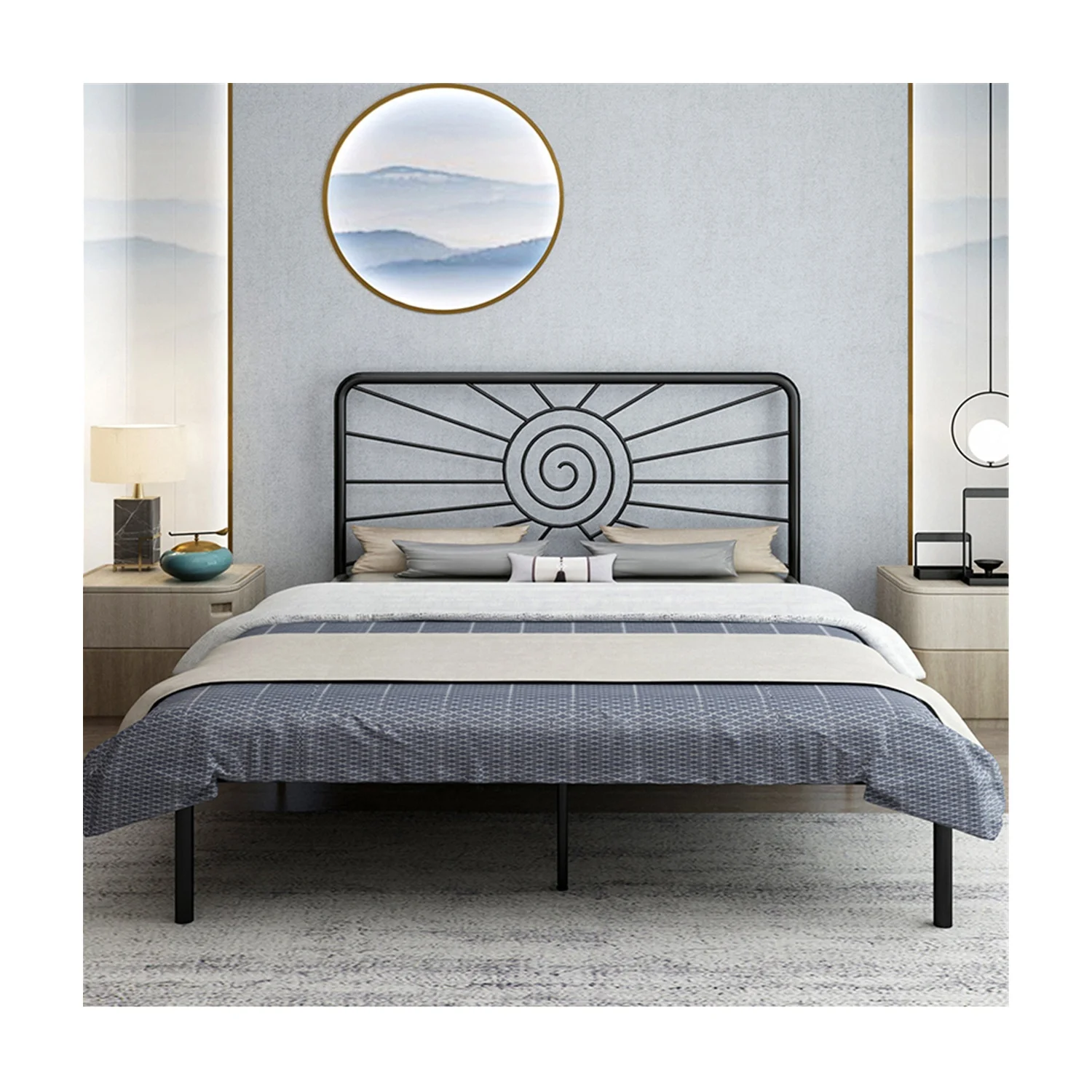 Factory Supply Modern Design Easy Assemble Beds With Headboard Bedroom  Metal Bed Frame - Buy Metal Frame Bed,Cheap Bed,Home Furniture Product on  Alibaba.com