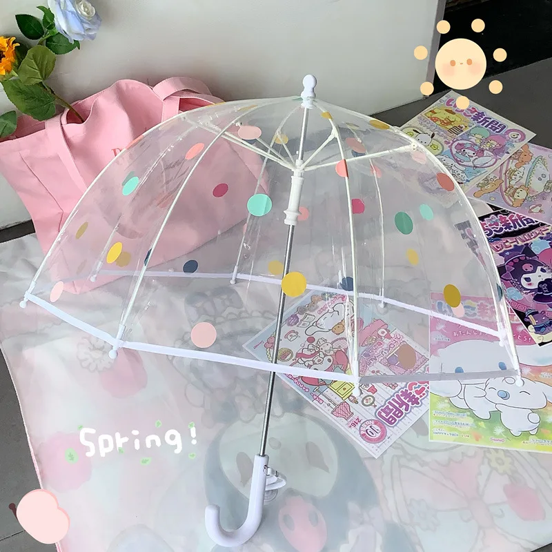 DD2730  Photograph Baby Clear Umbrella Cute Arch Cartoon Children PVC Cartoon Kids Transparent Dot Umbrellas