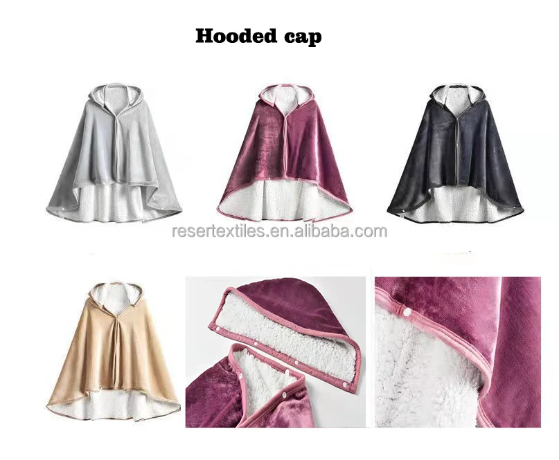 Wholesale Velvet Bath Blanket European Style Absorbent Anti-Pilling Eco-Friendly Customizable Shawl Cape Wrap Wearable Blanket
