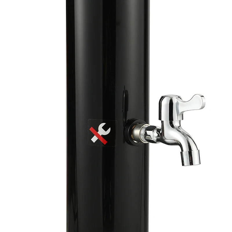Black 20L Freestanding PVC Outdoor Pool Shower 2 Sections Solar Shower Column Pipe