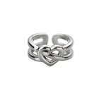 Heart Shaped Adjustable Ring Heart - Shaped Opening Gold Plated Adjustable Exquisite Love Design Ring