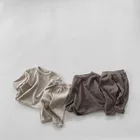 New Arrives Waffle Baby Clothes Spring Fall Children's Clothes Set Solid Color Kid Clothing Wholesale