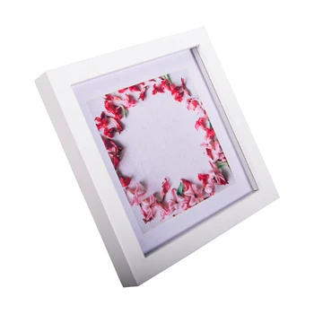 Wholesale Customized 8x8 10x10 inch depth 3d Effect White Picture Frame Shadow Box