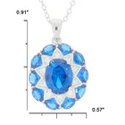 Cz Silver Silver Cz 925 Pendant 3.35 Cts Blue Spinel And 0.29 Cts White CZ 925 Sterling Silver Pendant