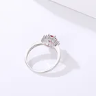 Ruby Ring Rings S925 Sterling Silver Female Round Ruby Ring British Princess'S Same Rings Fashion Jewelry