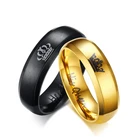 Ring Titanium Rings 2021 New Valentine'S Day Gift Couple Ring Titanium Steel Ring Gold Crown Couple Ring