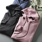 100 Cotton Hoodie Hoodie Fashionable 100% Cotton Solid Color Army Green Hoodies In Bulk Custom 3d Logo Embossed Hoodie