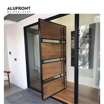 ALUFRONT Customized Design Anti-theft Exterior Entrance Security Pivot Door Safety Front Main Aluminum Entry Doors for House