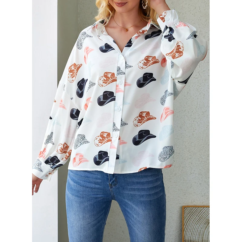 Dear-Lover Wholesale Fast Shipping Western Clothing Women Shirts Tops Puff Sleeve Button Up Shirt