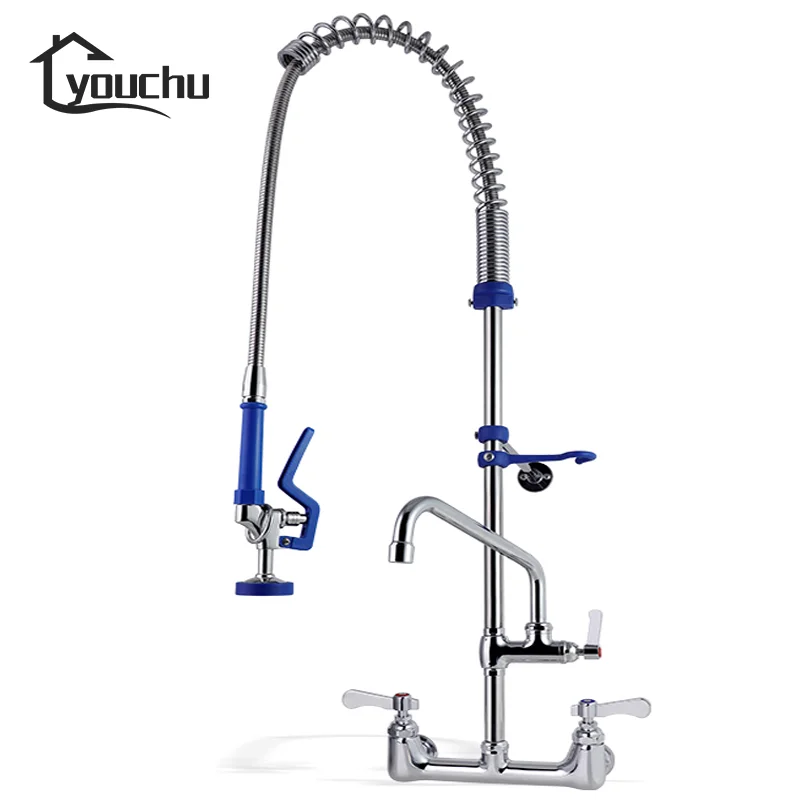 2 Way Rotatable Watersaving Dishwasher Pre Rinse Wels Commercial Pull Down Kitchen Faucet Without Socket factory