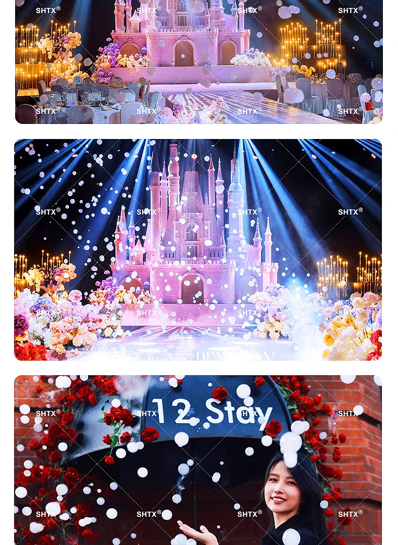 SHTX Professional 1500W Full Color Smoke Bubble Machine for Party Events Wedding with Remote Control LED Fog Bubble Machine