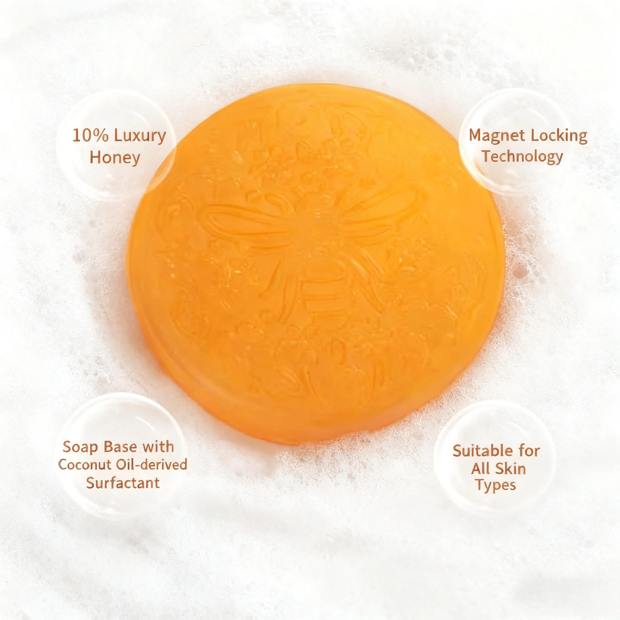 Handmade Organic Honey Soap with 10% Honey for Nourishing and Moisturizing 100g/box and 3 Years Shelf Life