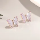 Brass Stud Earring Brass Luxury Design Gold Plated Brass Stud Crystal Butterfly Earring